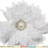 Infant girl white flower headband elegant party accessory soft stylish look