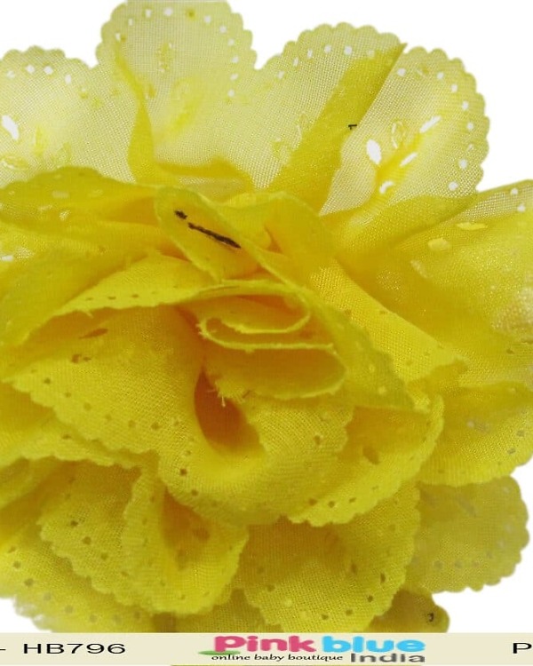 Yellow toddler girl headband for festive occasion, bright and stylish look