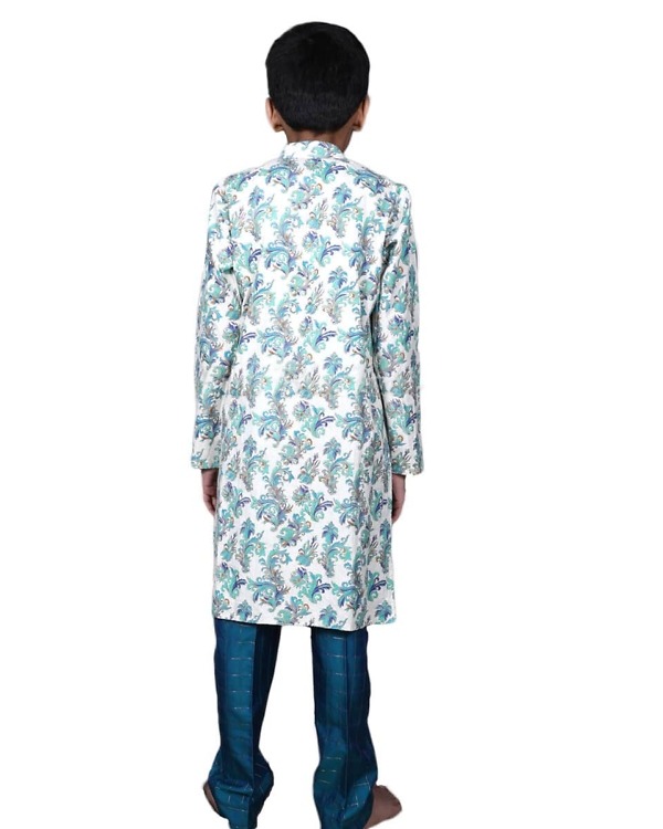 Green kurta pajama set for boys wedding function elegant outfit