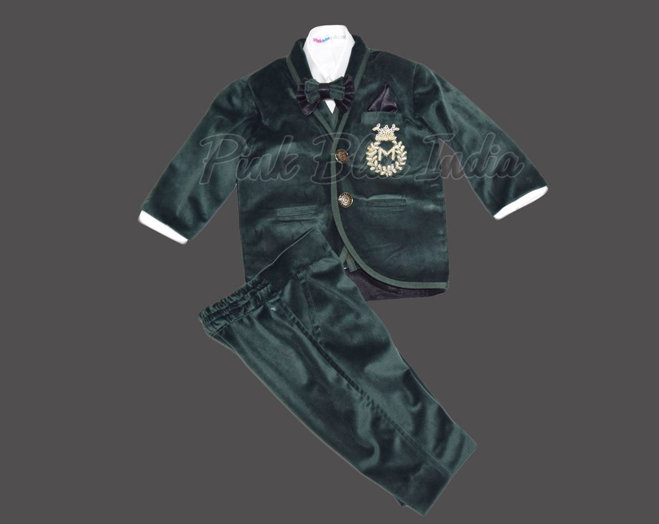 Green coat suit for boys wedding function elegant outfit