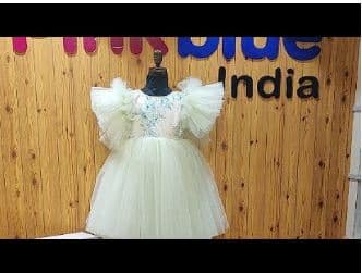 Green gown for kids festive celebration elegant stylish outfit