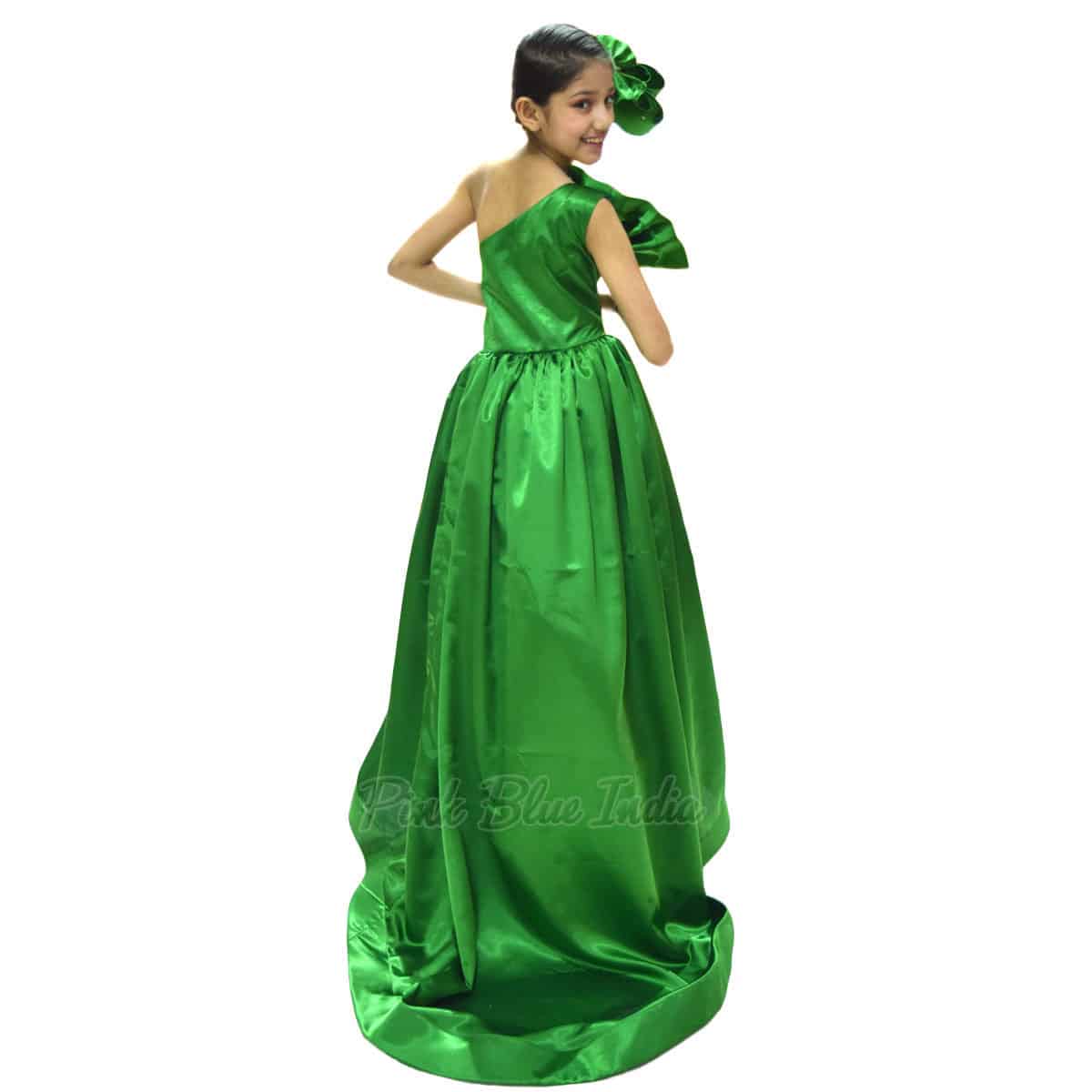 Green one shoulder gown for women wedding party stylish outfit