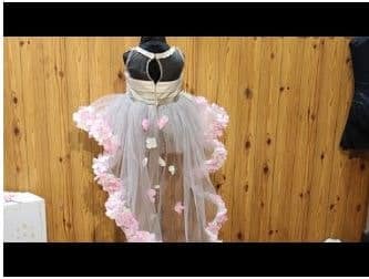Grey high low gown for girls stylish party wear birthday outfit