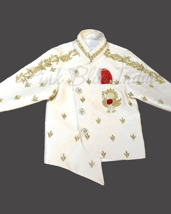 Boys silk dhoti handwork traditional wedding ceremony outfit