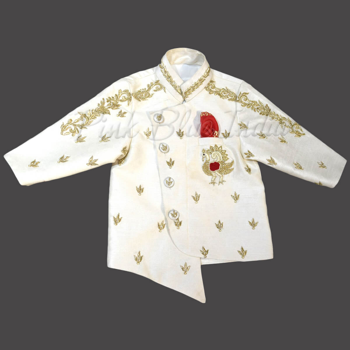Boys silk dhoti handwork traditional wedding ceremony outfit