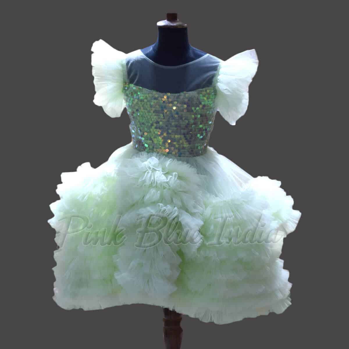 High low ruffle gown for girls party wear stylish birthday outfit