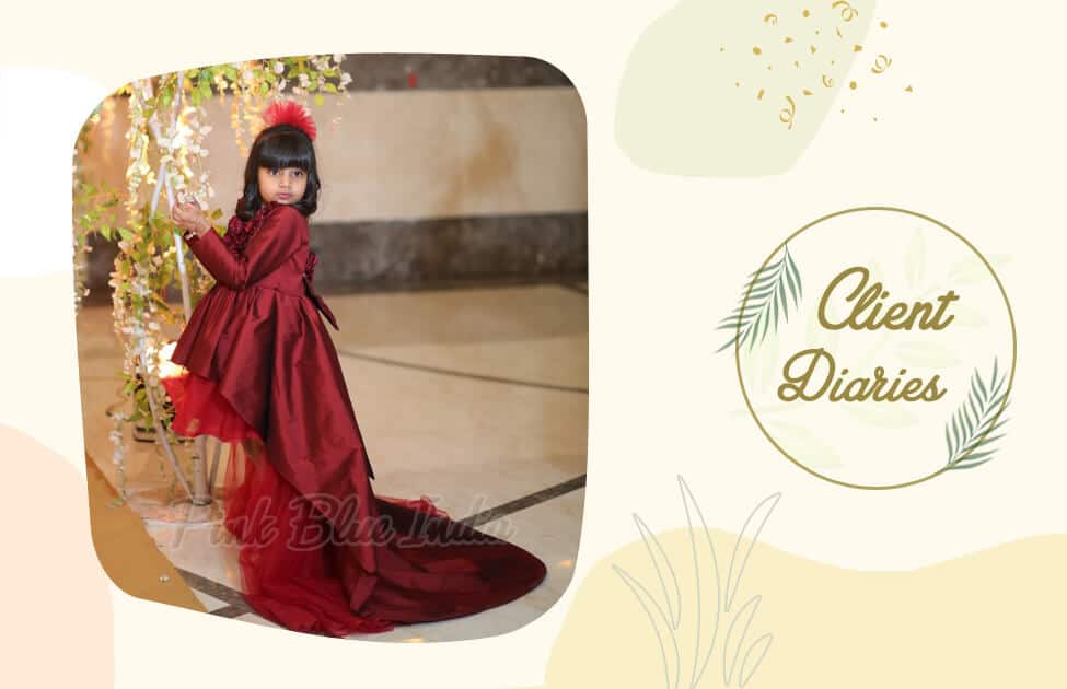 Kids girl high low flower dress wedding wear luxury elegant princess outfit