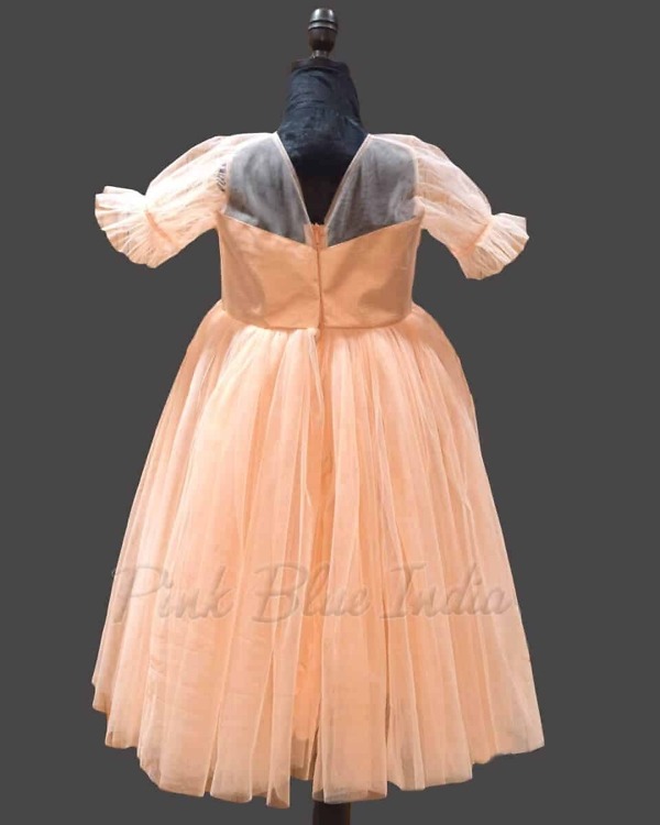 Balloon sleeve dress for kids stylish birthday party elegant outfit
