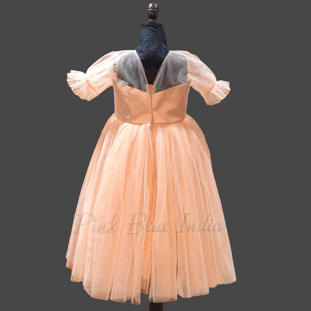 Balloon sleeve dress for kids stylish birthday party elegant outfit
