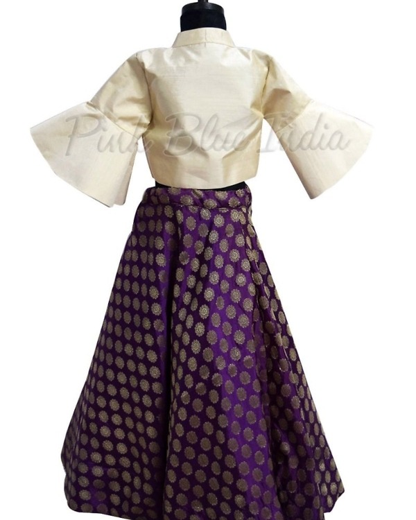 Kids banarasi lehenga for baby girl wedding traditional outfit
