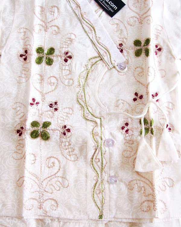 Off white embroidered dhoti set for baby boys festive wedding wear