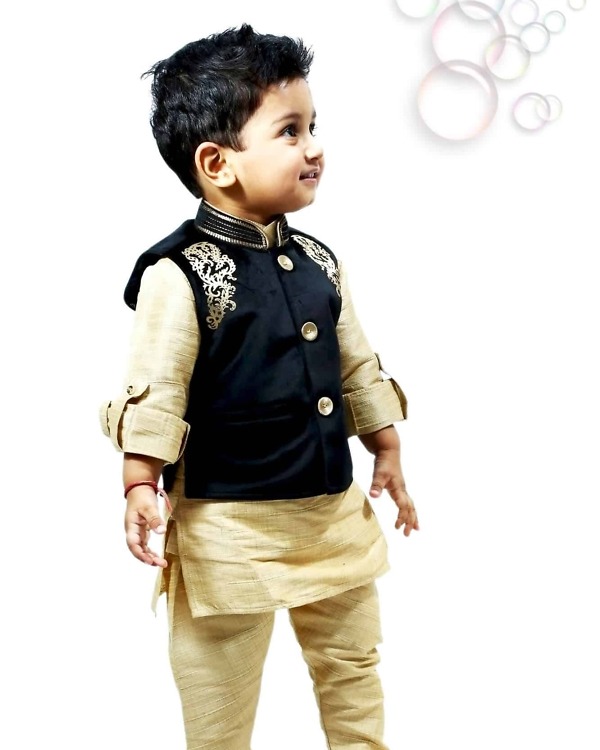 Kids linen kurta pajama set ethnic wedding outfit stylish