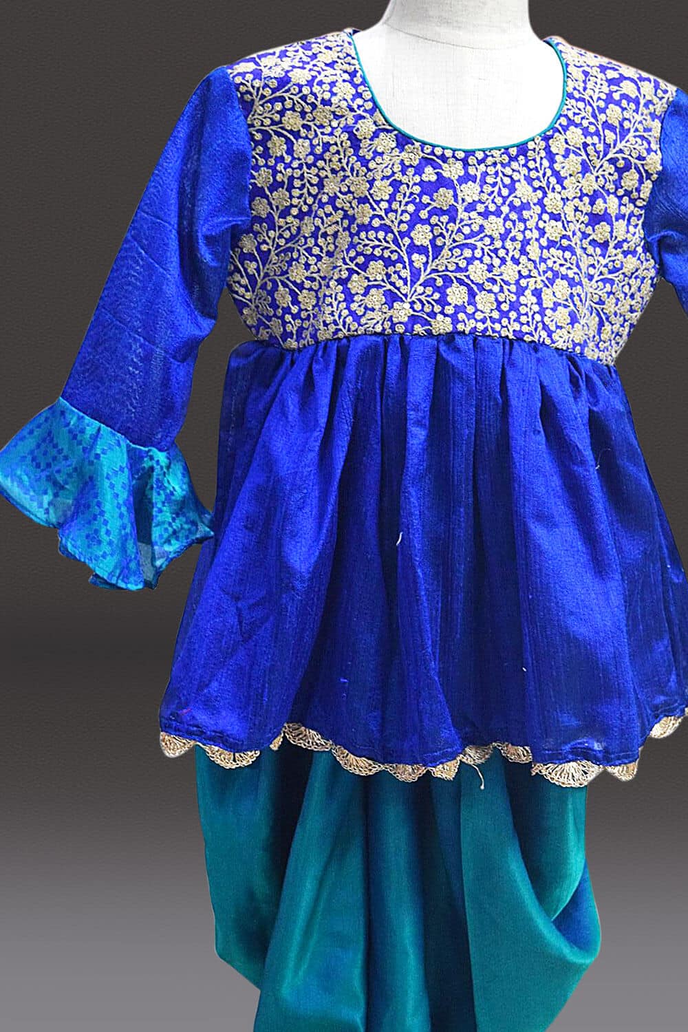 Kids girl peplum dhoti set festive wear comfortable stylish ethnic outfit