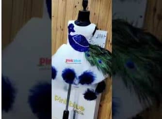 White feather dress for girls birthday party stylish elegant outfit
