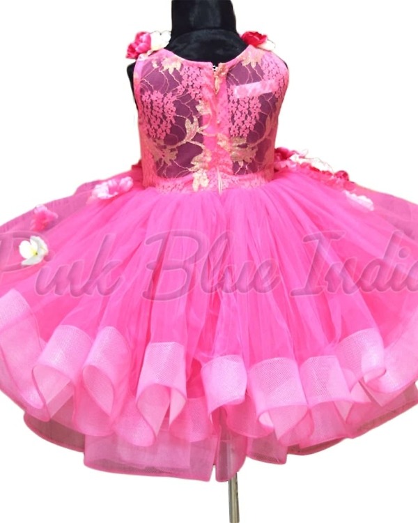 Pink bow dress for kids girl stylish birthday party outfit