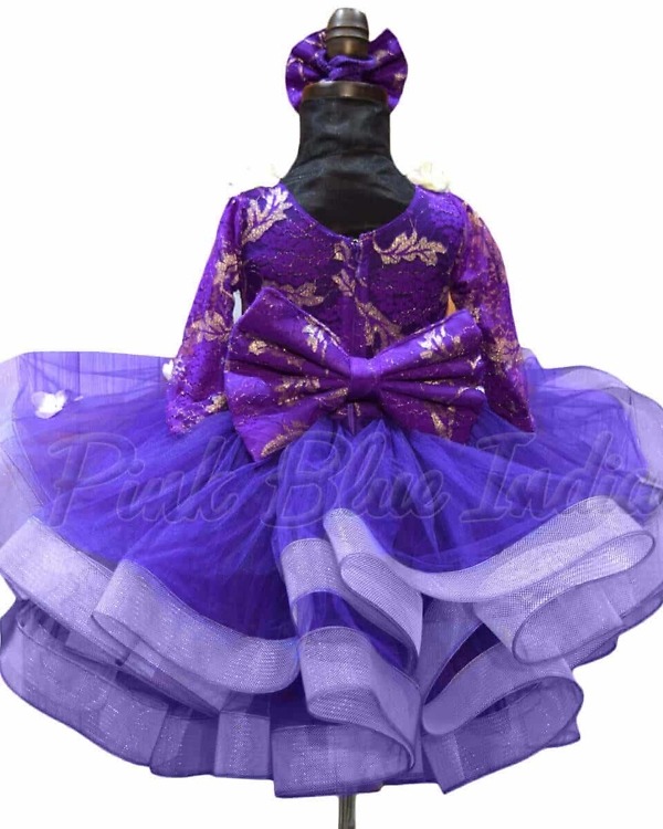 Kids layered party gown for girls birthday stylish designer outfit