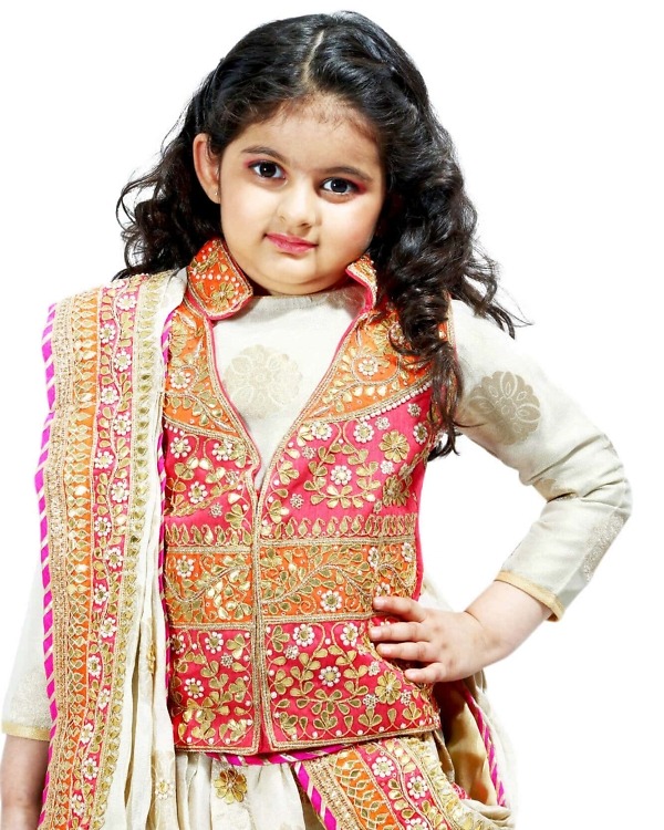 Kids saree lehenga set gota patti festive wedding outfit stylish
