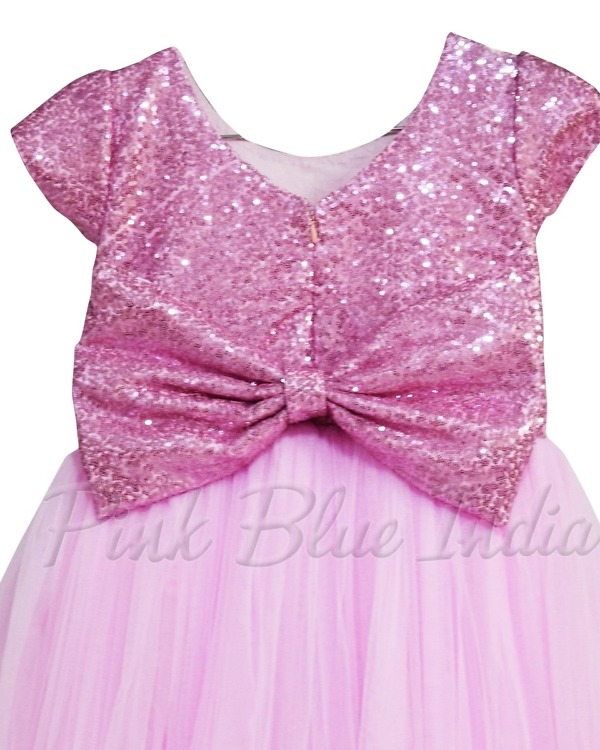 Pink gown for kids girl stylish birthday party elegant outfit