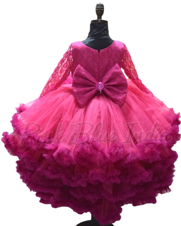 Pink ruffled dress for kids birthday party cute stylish outfit