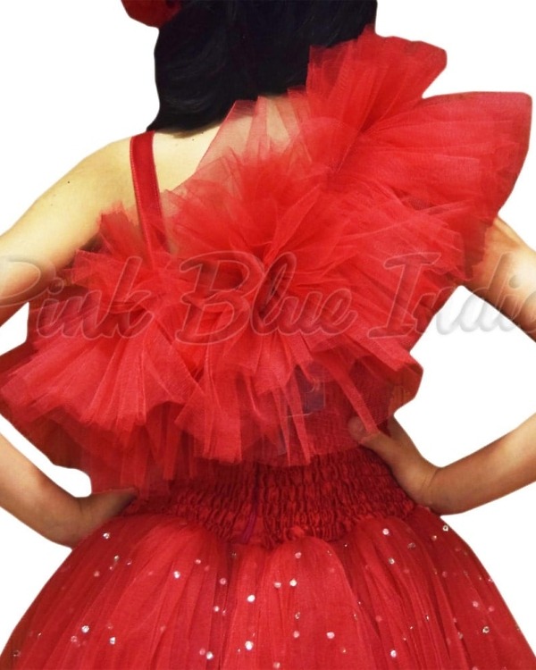 Kids red party dresses for girls stylish birthday celebration outfit