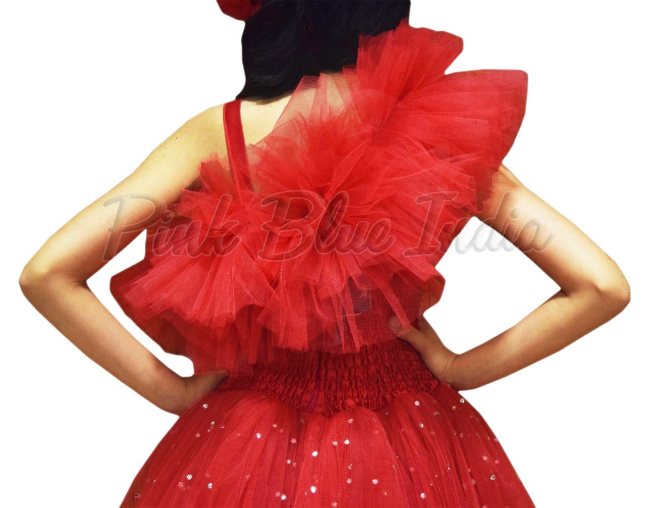 Kids red party dresses for girls stylish birthday celebration outfit