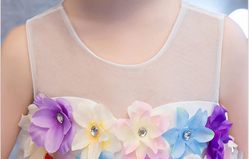 Sleeveless flower girl dress for kids girl, wedding party wear, stylish outfit
