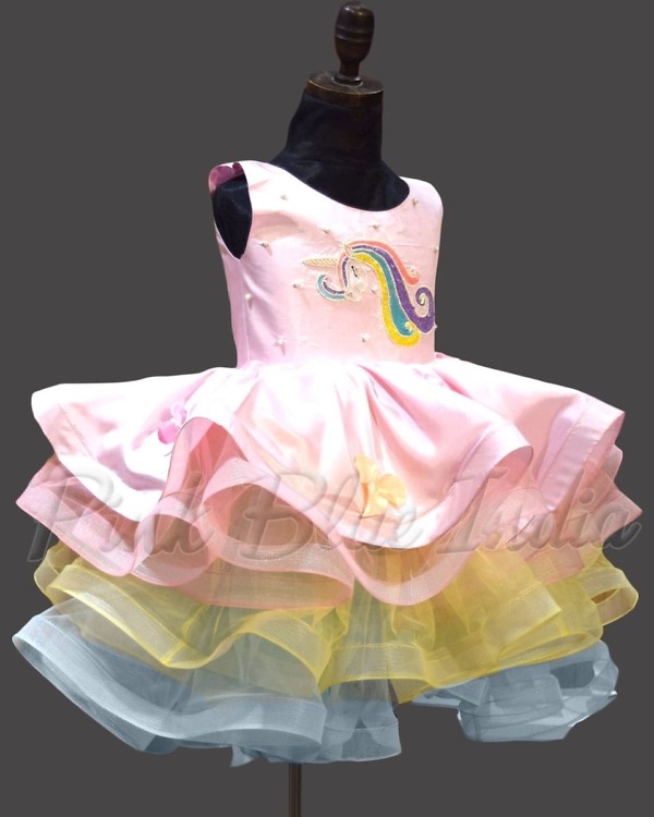 Unicorn inspired dress for kids girls colorful birthday outfit