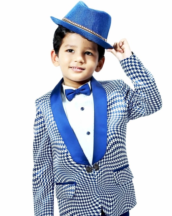 Designer Party Wear Tuxedo Suit for Baby Boys