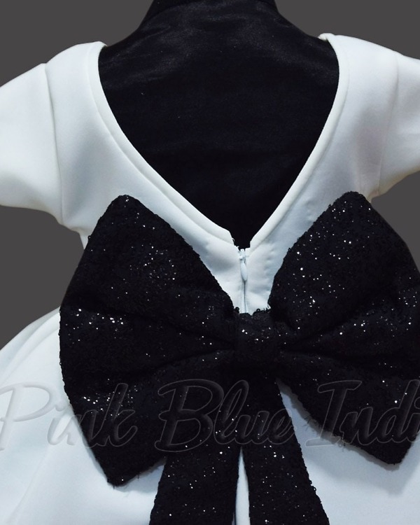 Kids white party frock elegant birthday celebration stylish outfit