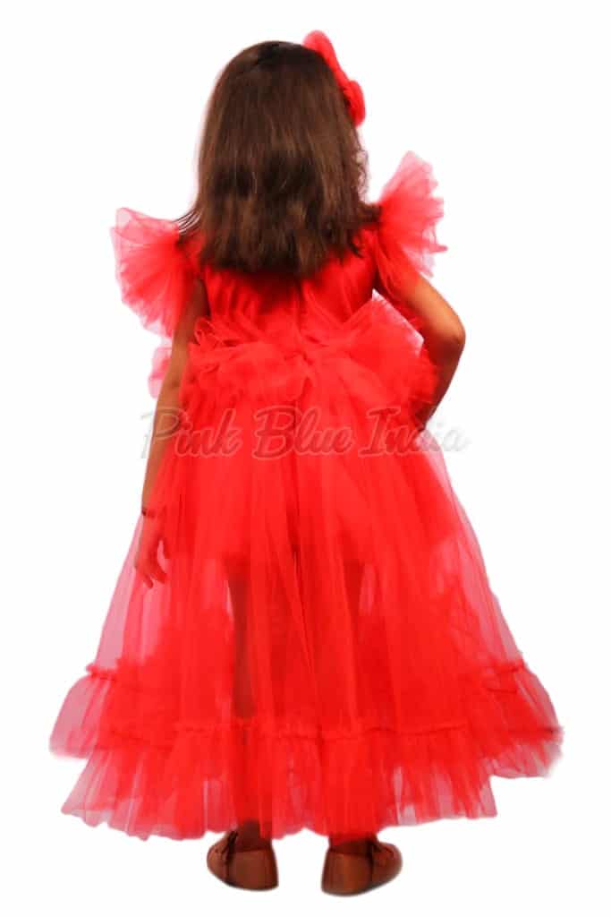 Red baby girl party dress for birthday celebration elegant festive look