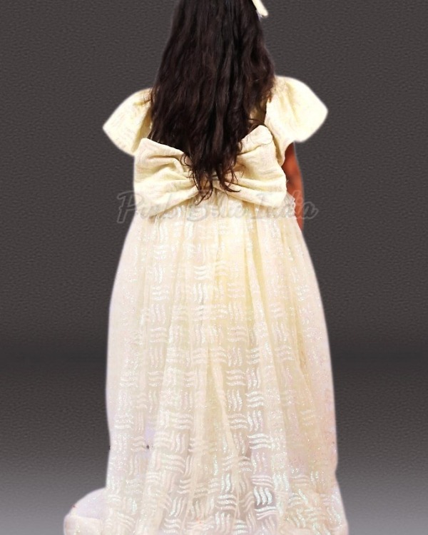 Couture baby girl tail gown for birthday celebration luxury princess outfit