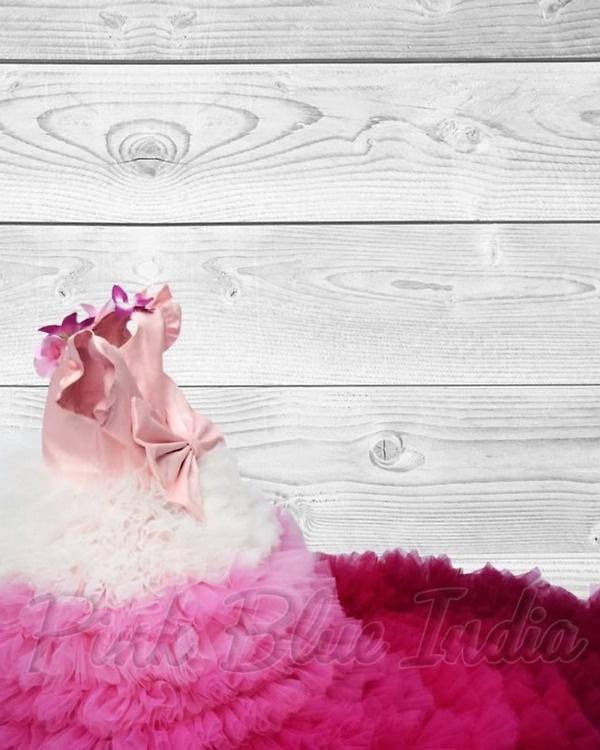 Pink ombre gown for girls birthday stylish party wear
