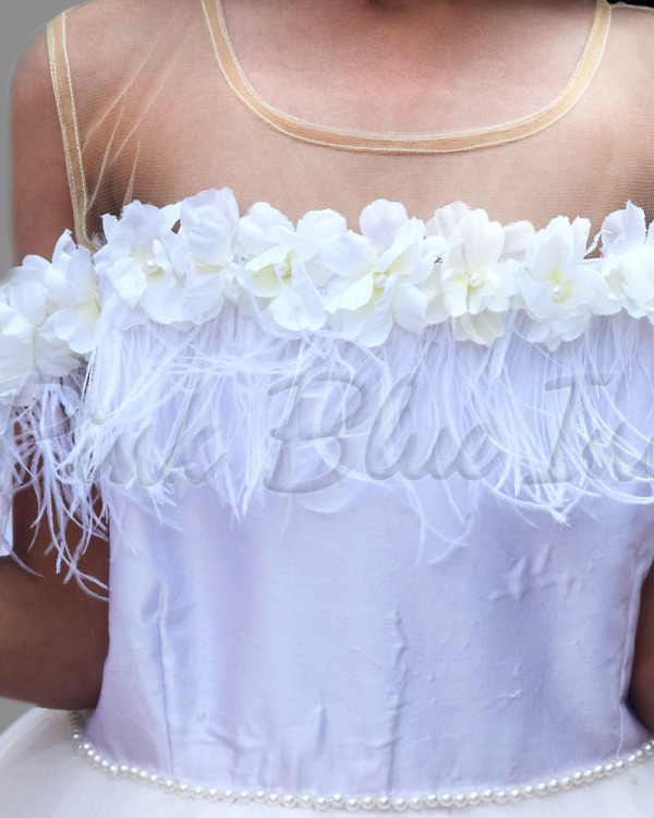 Designer white gown for girls birthday stylish elegant outfit