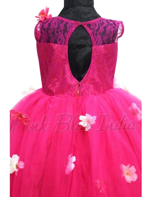 Latest fuchsia ball gown for baby girl birthday stylish look