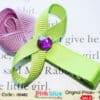 Lavender green floral infant hair clip for celebration, soft and stylish