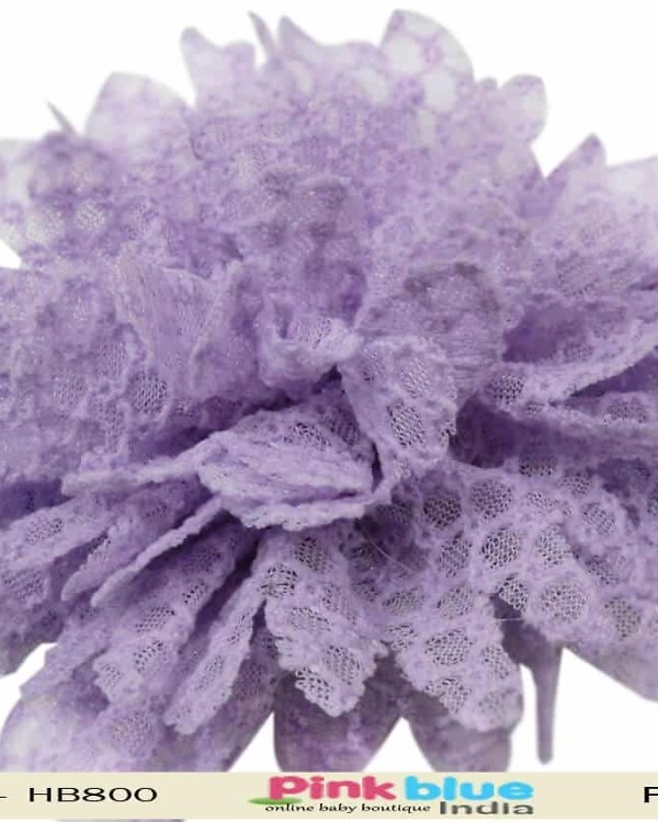 Baby girl lavender crochet headband pretty flower party accessory cute look