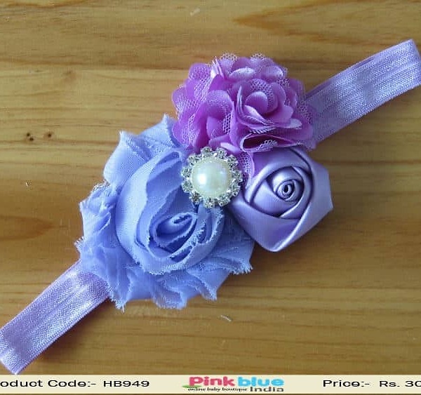 Lavender flower toddler hairband for baby girl birthday outfit, cute stylish accessory