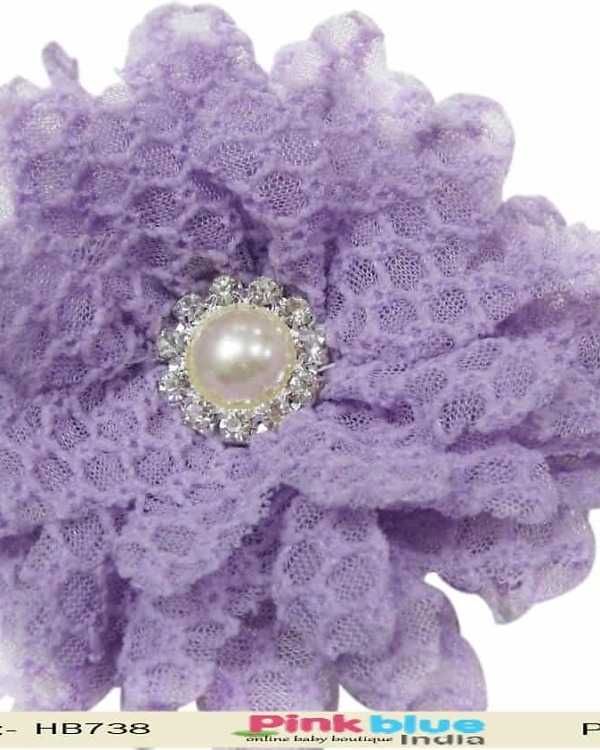 Toddler girl lavender hairband elegant party accessory cute celebration style