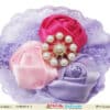Lavender baby girl headband with flowers for birthday, soft and elegant style
