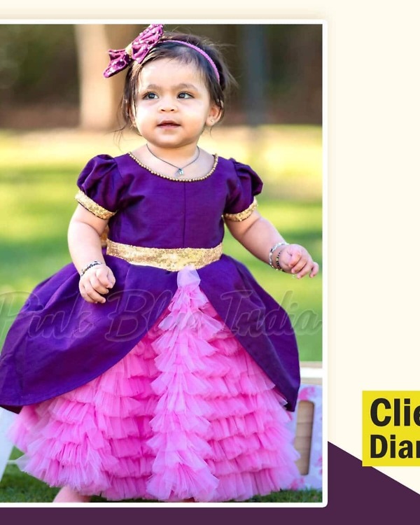 Layered party wear gown for girls stylish birthday outfit