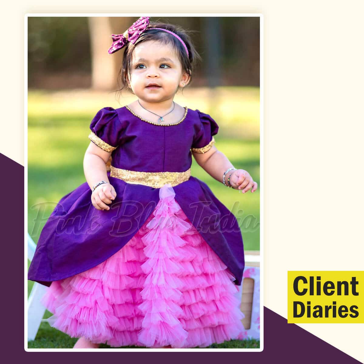 Layered party wear gown for girls stylish birthday outfit