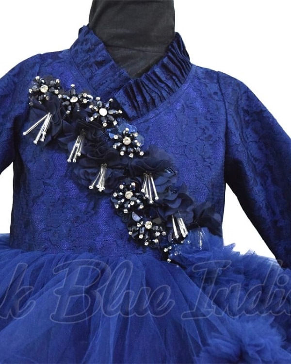 Layered ruffle gown for girls elegant birthday party wear stylish look