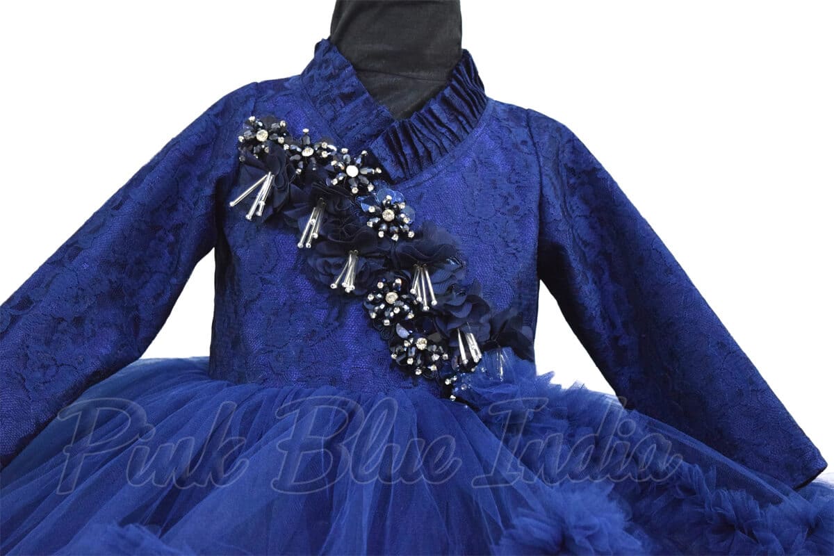 Layered ruffle gown for girls elegant birthday party wear stylish look