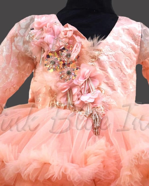 Layered ruffle birthday dress for girls trendy party wear look
