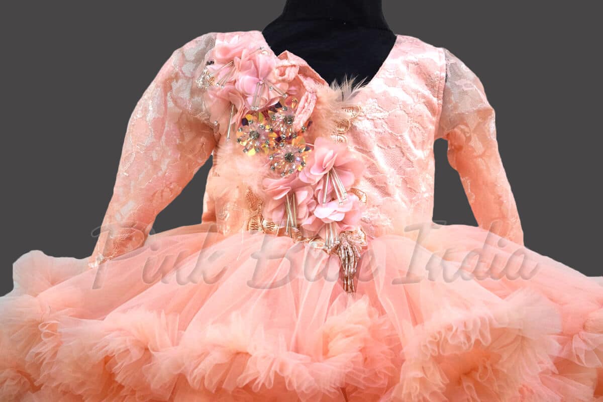 Layered ruffle birthday dress for girls trendy party wear look