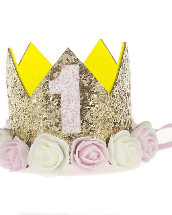 Customized Princess 1st Birthday crown headband