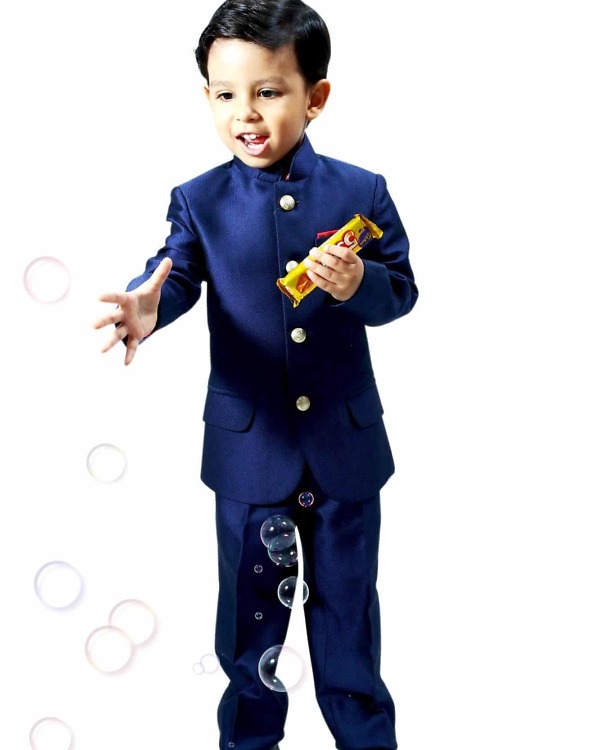 Little Prince Royal Blue Indian Wedding Jodhpuri bandhgala suit Boys