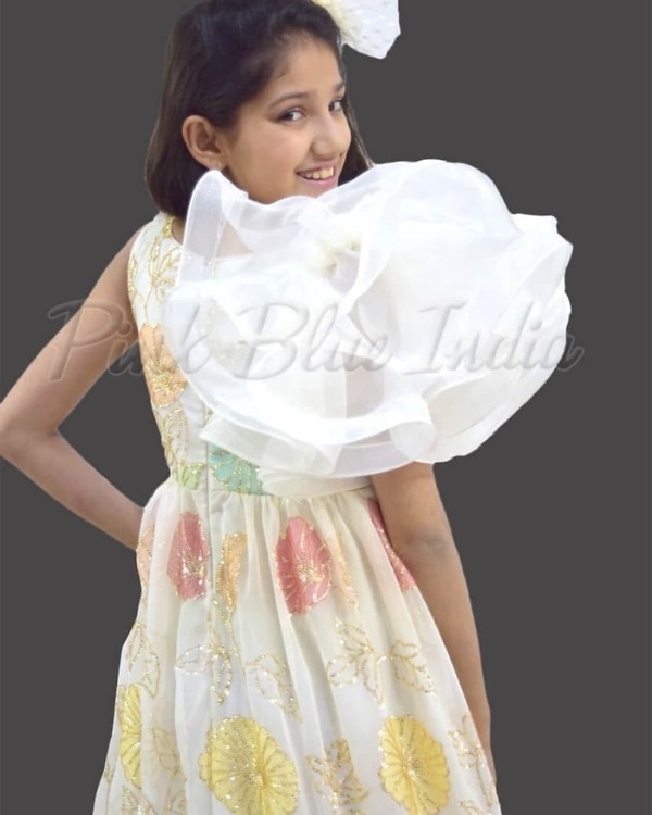 Long straight gown girls wedding and birthday stylish party wear outfit