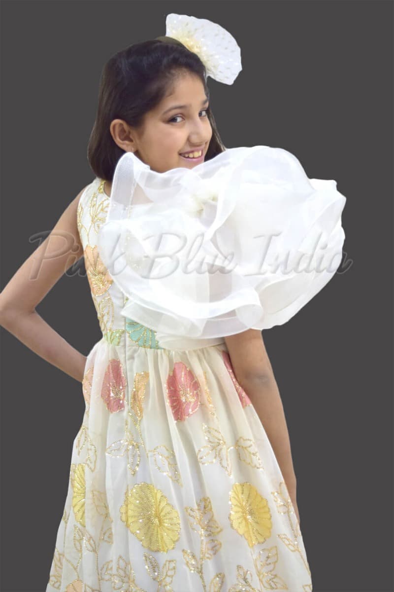 Long straight gown girls wedding and birthday stylish party wear outfit