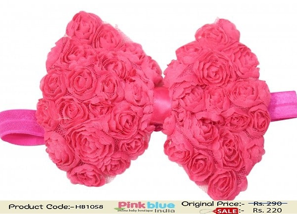 Magenta toddler girl hairband for birthday, vibrant and stylish party wear